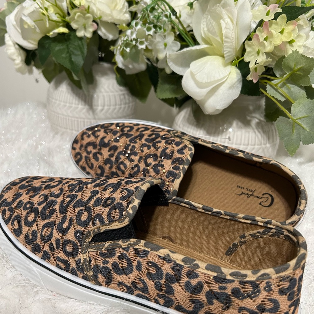 NEW Cato Leopard Print Slip-On Sneakers, Size 11